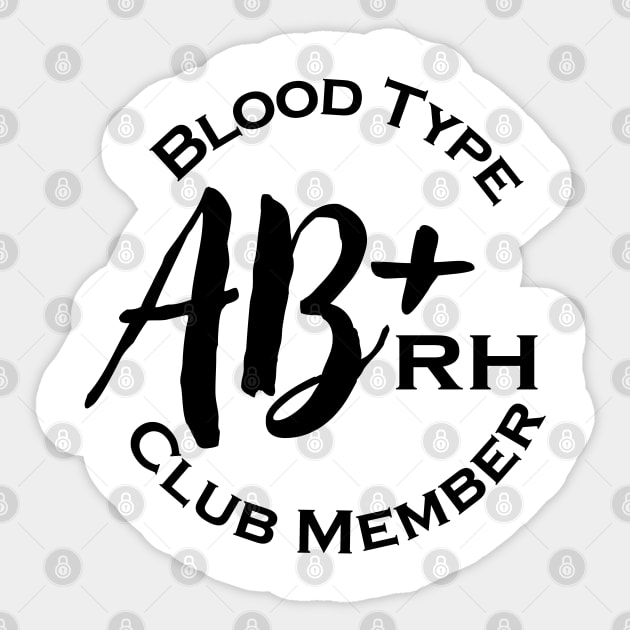 Blood type AB plus club member Sticker by Czajnikolandia